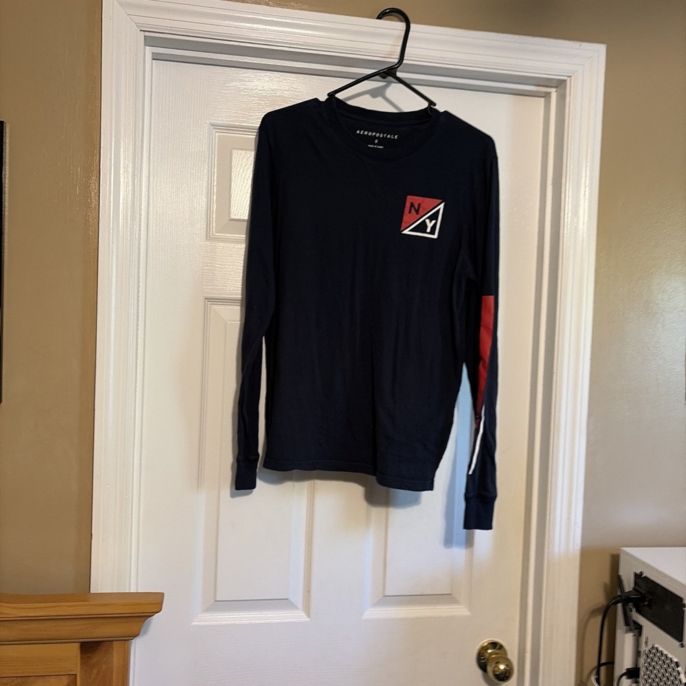 Men's Aeropostale Long Sleeve T Shirt NavyBlue NY Size Small Long Sleeve T Shirt